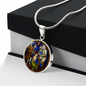 Saint Anastasia circle pendant necklace