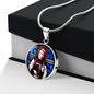Saint Bede Stained Glass glass circle pendant necklace