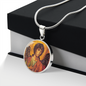 Archangel Michael circle pendant necklace