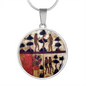 Adam and Eve Manuscript circle pendant necklace