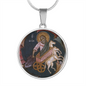 Prophet Elijah circle pendant necklace