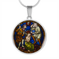Saint Anastasia circle pendant necklace