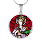 Saint Lucy circle pendant necklace
