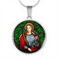 Saint Agatha circle pendant necklace