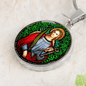Saint Agatha circle pendant necklace