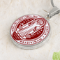 St Benedict circle pendant necklace Front Maroon