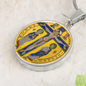 Crucifixion Enamel pendant necklace