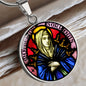 Seven Sorrows Mary circle pendant necklace