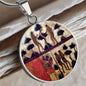 Adam and Eve Manuscript circle pendant necklace
