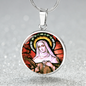 Saint Rita circle pendant necklace