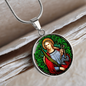 Saint Agatha circle pendant necklace