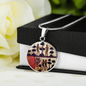Adam and Eve Manuscript circle pendant necklace