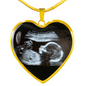 Mommy I may Just Be a bump HEART pendant necklace