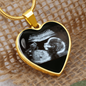 Mommy I may Just Be a bump HEART pendant necklace