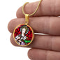 Saint Lucy circle pendant necklace