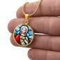 Sacred Heart of Jesus stained glass pendant necklace