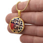 Adam and Eve Manuscript circle pendant necklace