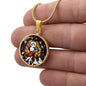 Jesus Emmanuel icon circle pendant necklace