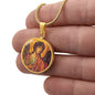 Archangel Michael circle pendant necklace