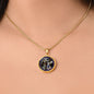 Annunciation to Blessed Virgin Mary circle pendant necklace