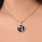 The Vision of Our Lady of Lourdes circle pendant necklace