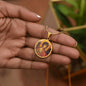 Archangel Michael circle pendant necklace