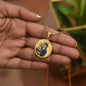Catholic Virgin Mary and baby Jesus ShineOn Cirlcle pendant necklace NEW