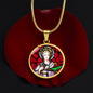 Saint Lucy circle pendant necklace