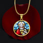 Sacred Heart of Jesus stained glass pendant necklace