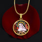 Saint Rita circle pendant necklace