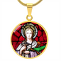 Saint Lucy circle pendant necklace