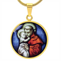 St Anthony Of Padua Finder of Lost Things Cirlcle pendant necklace NEW