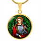 Saint Agatha circle pendant necklace