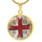 Jesus Christ Conquers circle pendant necklace