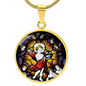 Jesus Emmanuel icon circle pendant necklace