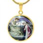 Anunciation Prerafaelites Ave Maria Gracia ShineOn Circle Cirlcle pendant necklace NEW