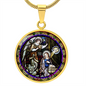 Annunciation to Blessed Virgin Mary circle pendant necklace