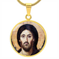 Jesus Christ Pantocrator of Sinai circle pendant necklace