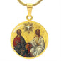 Holy Trinity New Testament circle pendant necklace