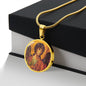 Archangel Michael circle pendant necklace