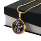 Annunciation to Blessed Virgin Mary circle pendant necklace