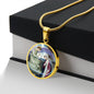 Anunciation Prerafaelites Ave Maria Gracia ShineOn Circle Cirlcle pendant necklace NEW