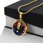 Seven Sorrows Mary circle pendant necklace