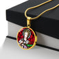 Saint Lucy circle pendant necklace