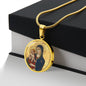 Catholic Virgin Mary and baby Jesus ShineOn Cirlcle pendant necklace NEW