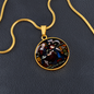 St Anne and Virgin Mary stained glass circle pendant necklace