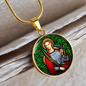 Saint Agatha circle pendant necklace