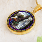 The Vision of Our Lady of Lourdes circle pendant necklace
