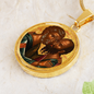 Saint Peter and Saint Paul icon circle pendant necklace