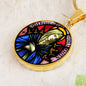 Seven Sorrows Mary circle pendant necklace